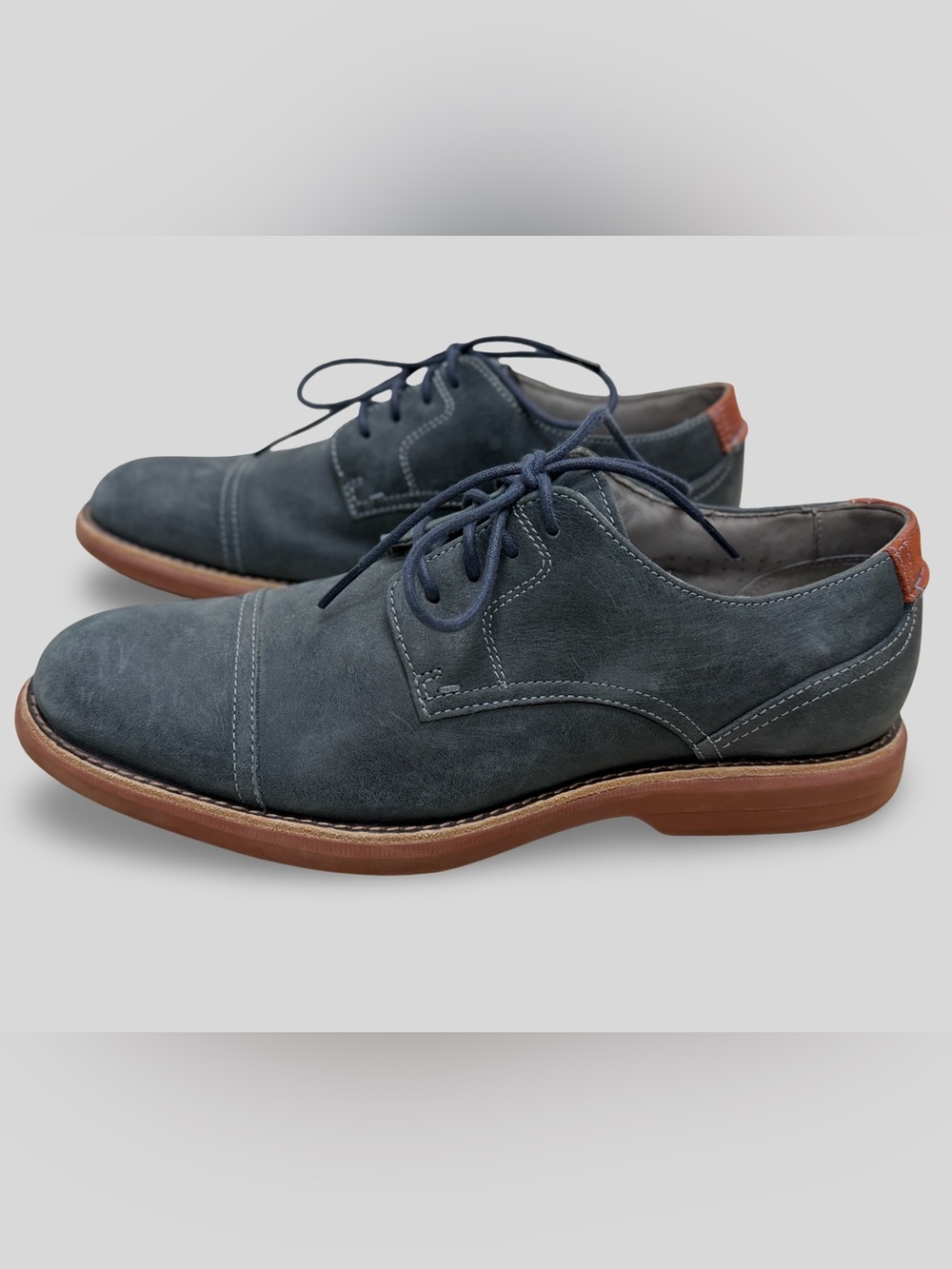 Sperry Gold Cup Bellingham Grey Suede Cap Toe Oxford ASV Dress Shoes 10